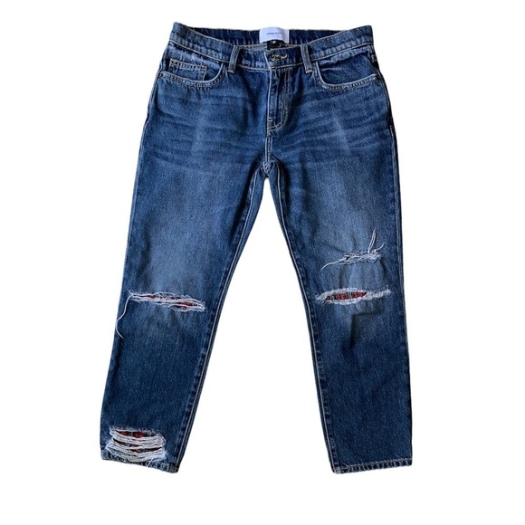 Current/Elliott Repaired Fling Jeans in Becker Rip - Picture 2 of 7